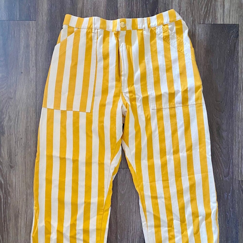 Big Bud Press Yellow Stripe Work Pants--sample sale/no issues
